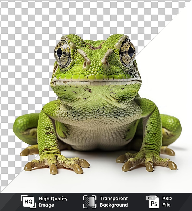 PSD psd con transparente fotográfico realista investigador _ s hallazgos de la investigación de una rana