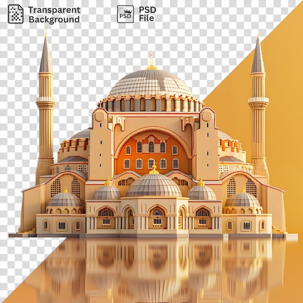 PSD psd-transparenter hintergrund 3d-modell der hagia sophia-moschee