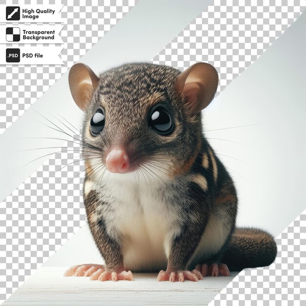 Psd treeshrew tupaia javanica em fundo transparente com camada de máscara editável