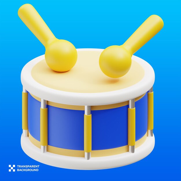 PSD-Trommelspielzeug 3D-Illustration
