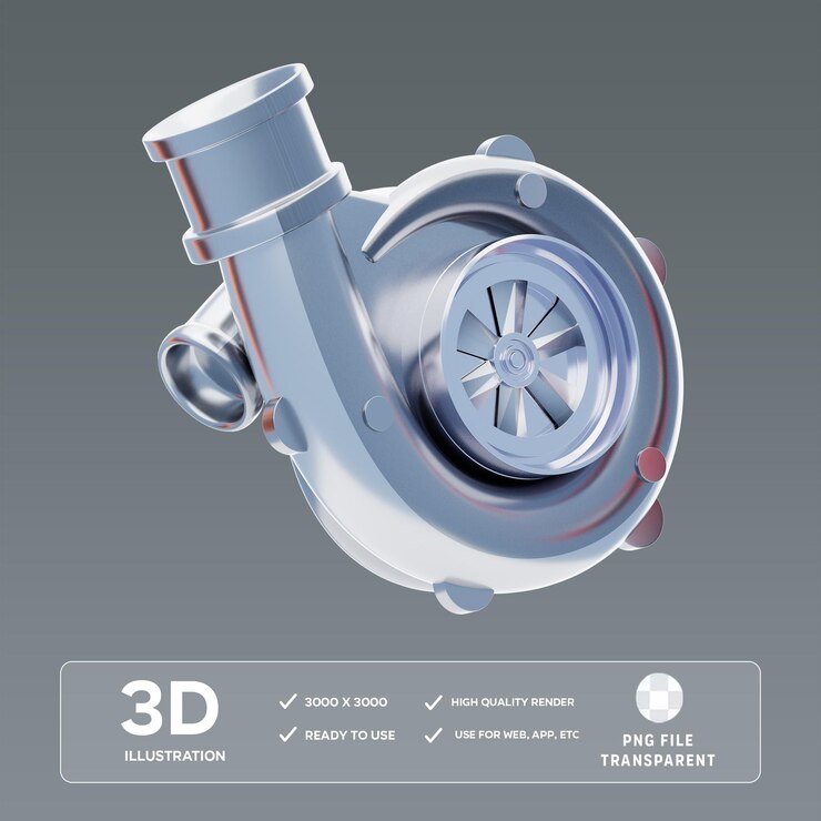 PSD psd turbo 3d illustration
