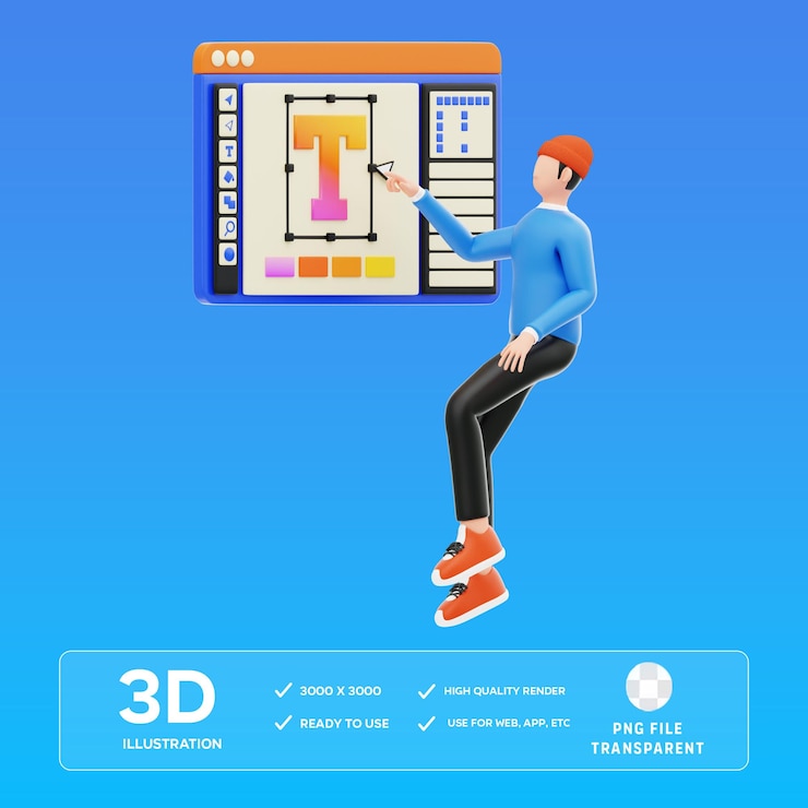 PSD psd typography design 3d illustration