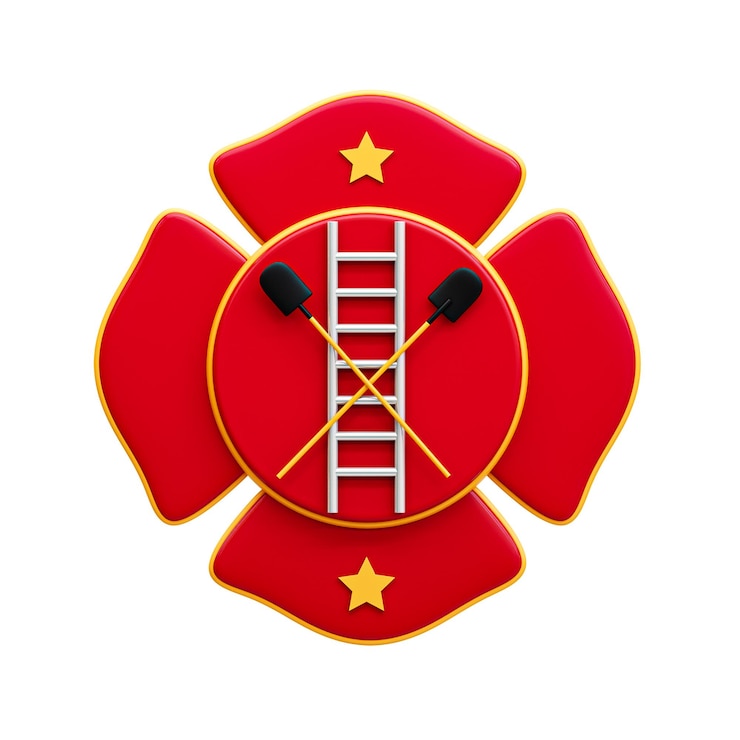 PSD psd um distintivo vermelho do corpo de bombeiros