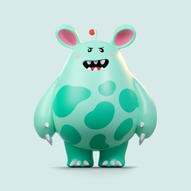PSD um personagem alienígena fofo verde