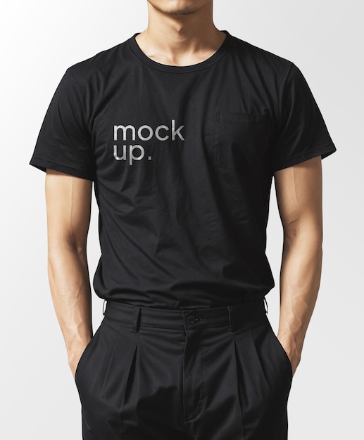 PSD uma camisa de maquete de modelo masculino