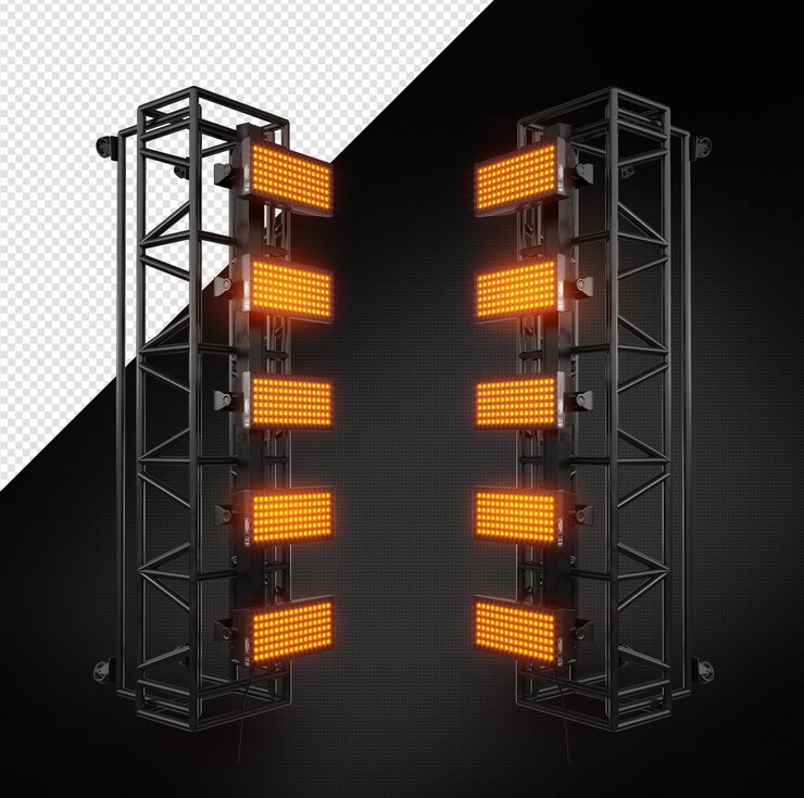 PSD psd uma foto em preto e branco de um conjunto de luzes que estão iluminadas
