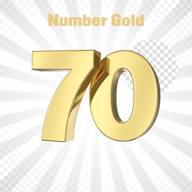 PSD uma letra dourada do alfabeto 70 com um fundo dourado