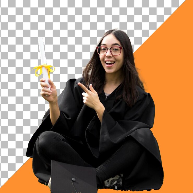PSD psd uma menina está segurando um objeto amarelo em sua mão e a palavra com fundo transparente