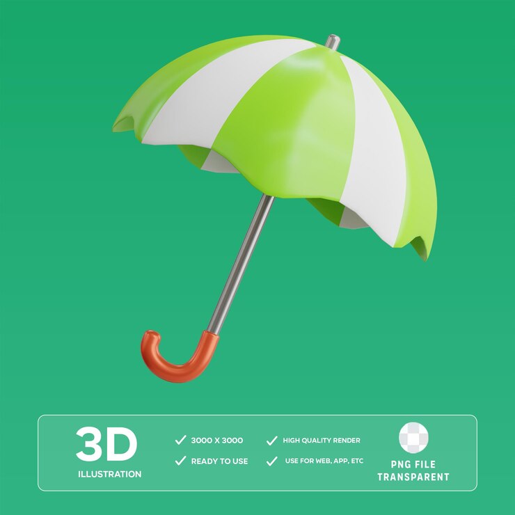 PSD psd umbrella 3d illustration