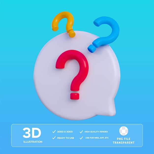 PSD Unbekannte Benachrichtigung 3D-Illustration