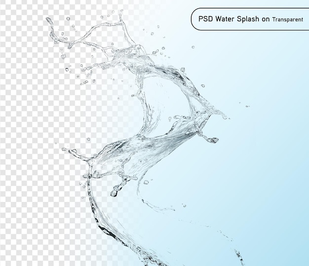 PSD und PNG Transparenter Vektor Wasserspritz und Welle auf hellem Hintergrund