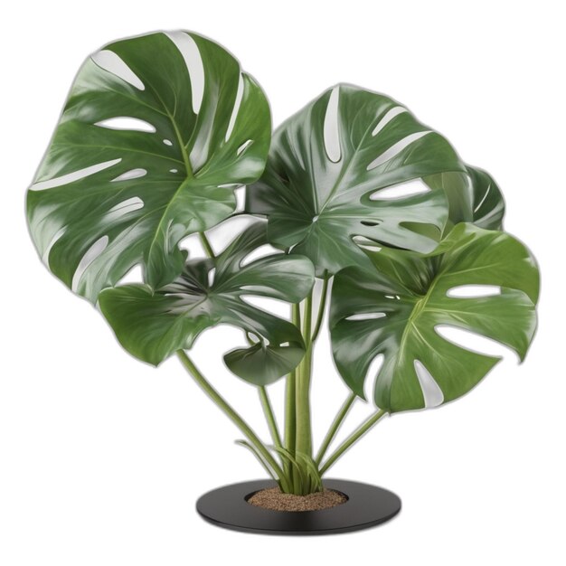 Psd De L'usine De Monstera Sur Un Fond Blanc