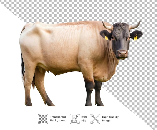 Psd vaca isolada em fundo transparente