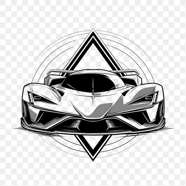 PSD psd vapor c hypercar com estampado monocromático de prata metálica trian tattoo clipart t-shirt design de tinta