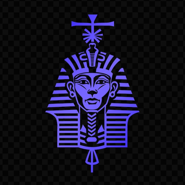 PSD psd vector antiguo logotipo del faraón egipcio con ankh y uraeus para la decoración diseño simple arte del tatuaje