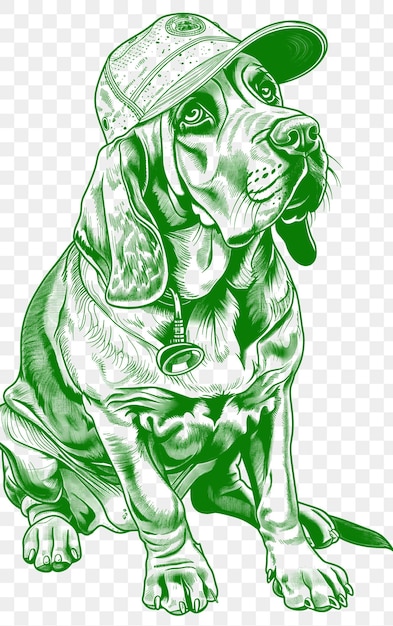 Psd vector charming custom ilustración cnc en blanco y negro retratos de mascotas y tatuaje de arte de contorno