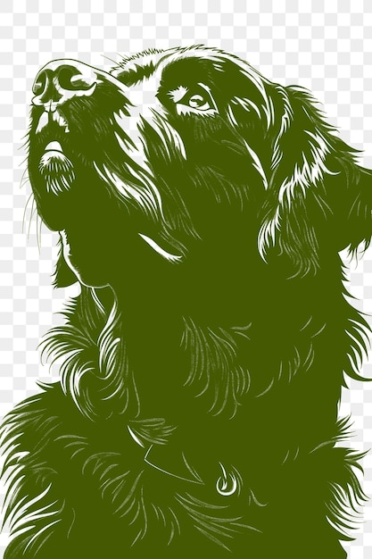 Psd vector de newfoundland cão com um uniforme de salva-vidas parecendo forte e tinta de arte de colagem digital