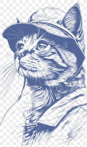 Psd vector del gato del serengeti con un casco de pith con una tinta de arte de collage digital intrepid express