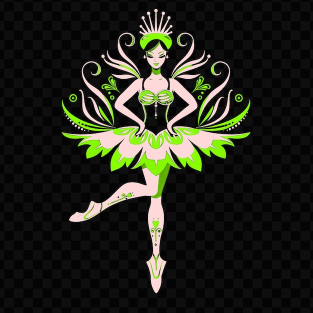 Psd vector graciosa gazela com um ballet dançarinos tutu e tiara design t-shirt design tatuagem tinta