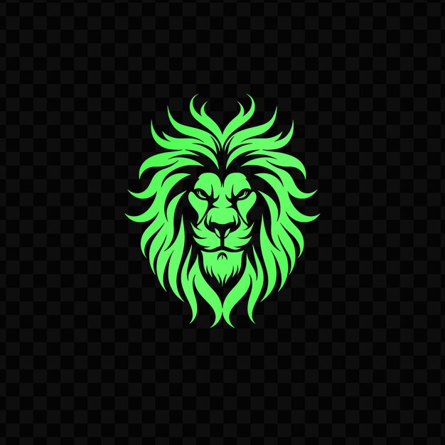 Psd vector heraldic lion logo mit mähne und krallen zur dekoration mit einer kreativen tattoo-tinte