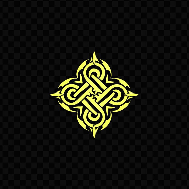 PSD psd vector logo de l'ancien ordre des druides celtiques avec des nœuds et des spirales pour un design simple d'art de tatouage