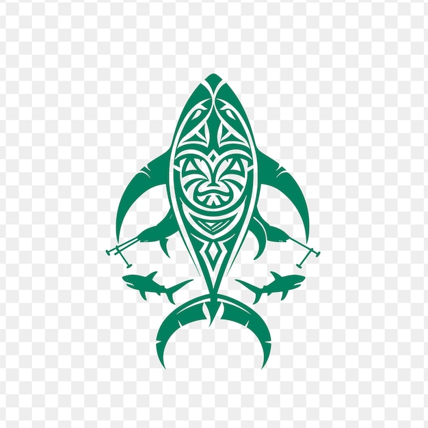 Psd Vector Maori Tribal T Moko Logo Avec Des Requins Et Des Simples Clubs Pour Le Déco Design Simple Art Du Tatouage
