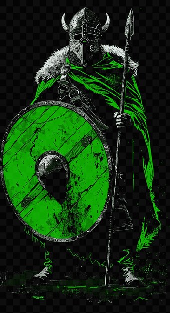 PSD psd vector saxon warrior portrait with boar crest helmet and round shie tshirt tattoo collage art (retrato de guerreiro saxão com capacete de cresta de javali e t-shirt redondo)