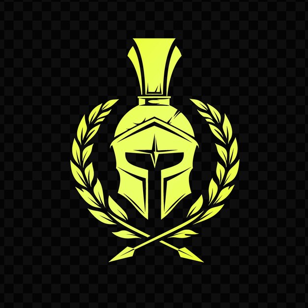 PSD psd vector spartan hoplite helmet logotipo com coroa de oliveira e dardos f design simples arte de tatuagem