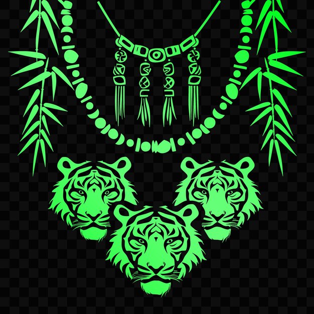 PSD psd vector tigers art du cadre oculaire avec des tigres et du bambou pour les décorations o scribble art tattoo cnc