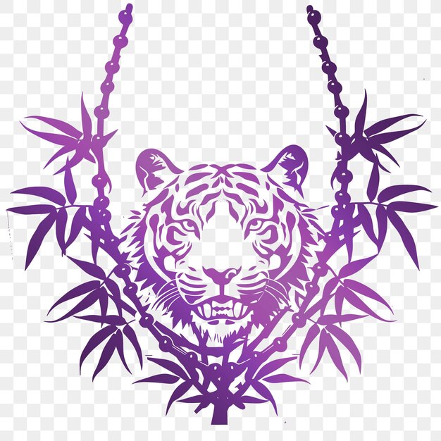 PSD psd vector tigers art du cadre oculaire avec des tigres et du bambou pour les décorations o scribble art tattoo cnc