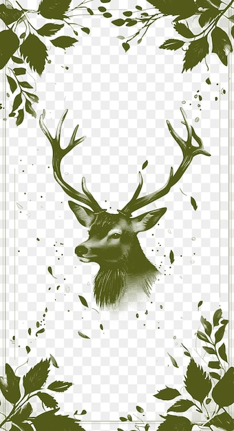PSD Vector Wildlife Design Postcard com Design de Estilo de Frame Natural Dec Dec CNC Die Cut Design de Tatuagem