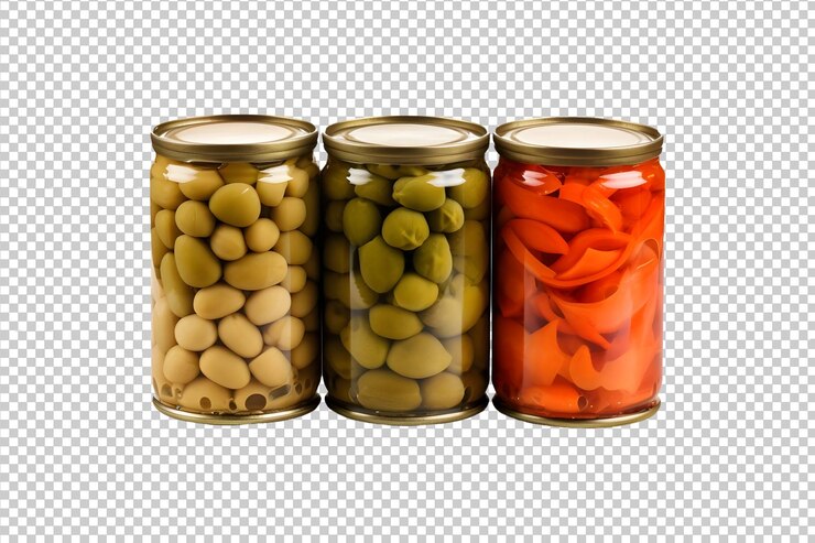 PSD psd vegetais enlatados conservados png isolados sobre fundo transparente