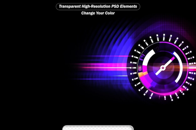 PSD velocímetro diseño del tablero de instrumentos automático de velocidad del automóvil Tecnología abstracta del velocímetro
