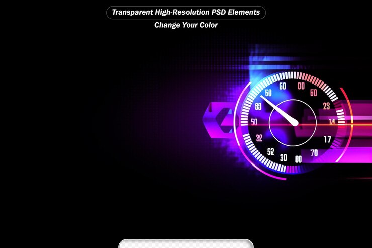 PSD psd velocímetro diseño del tablero de instrumentos automático de velocidad del automóvil tecnología abstracta del velocímetro
