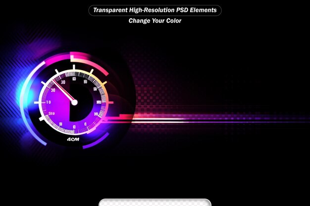 PSD velocímetro diseño del tablero de instrumentos automático de velocidad del automóvil Tecnología abstracta del velocímetro