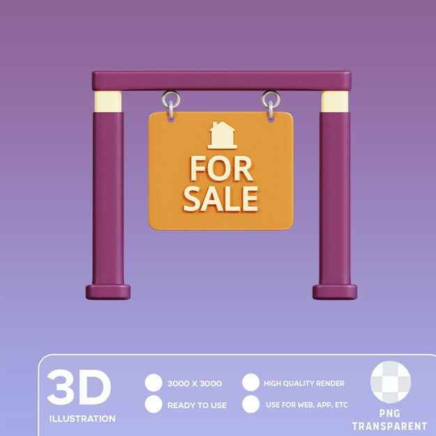 Psd para la venta a bordo de la ilustración 3d