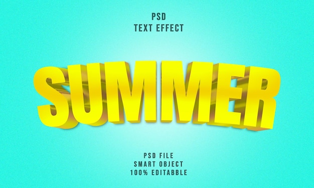 PSD verano 3D estilo de efecto de texto editable