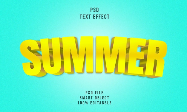 PSD psd verano 3d estilo de efecto de texto editable