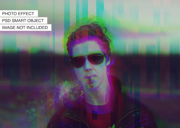 PSD-VHS-Glitch-Fotoeffekt