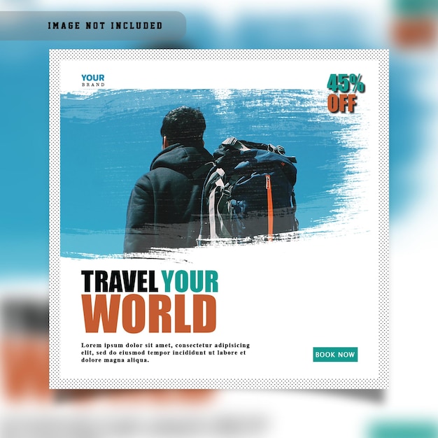 PSD viaggiando social media instagram banner post modello