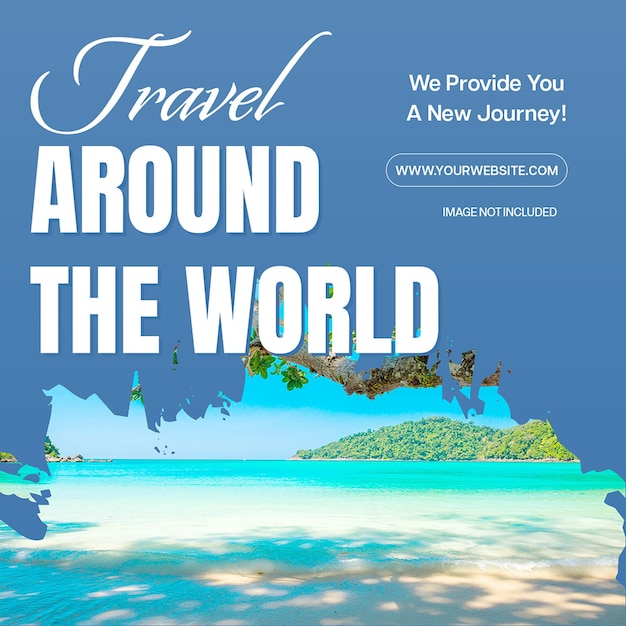 PSD viajando por todo el mundo Diseño promocional para redes sociales e Instagram