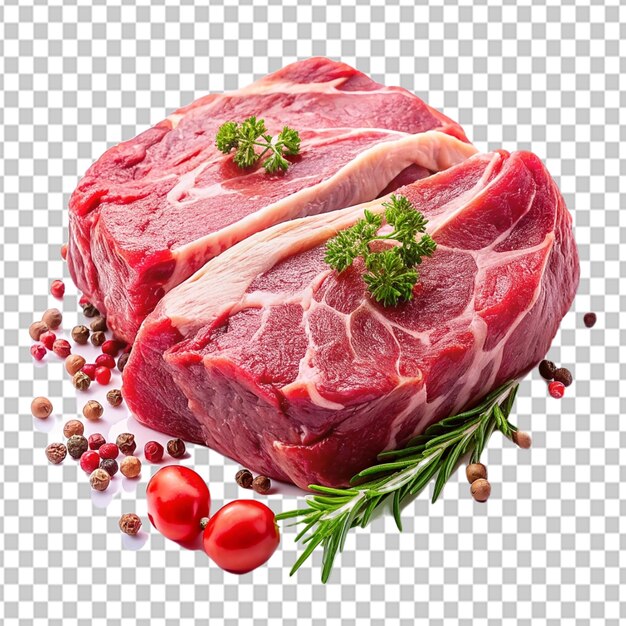 PSD psd d'une viande crue fraîche sur fond transparent