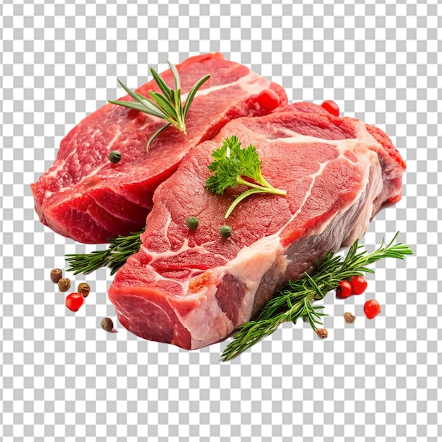 Psd D'une Viande Crue Fraîche Sur Fond Transparent