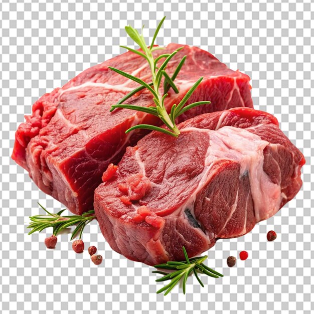 PSD psd d'une viande crue fraîche sur fond transparent