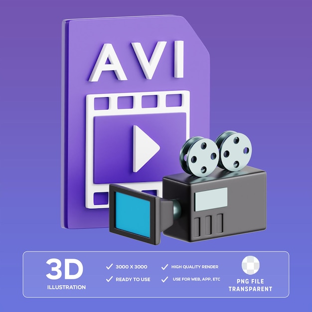 PSD-Video-Datei mit 3D-Illustration