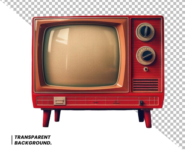 PSD psd vintage-altes fernsehgerät mit ausgeschnittenem bildschirm mit isoliertem ausschnittpfad