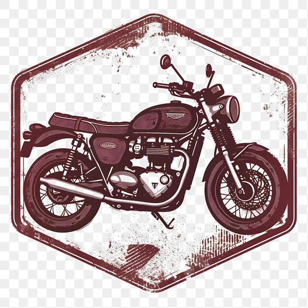 PSD psd vintage triumph bonneville motocicleta con diseño de camiseta de tinta de tatuaje monoc de color marrón profundo