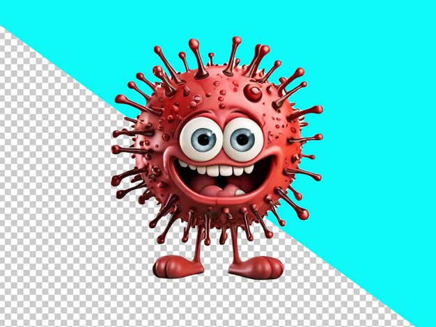 Psd de un virus de monstruo gracioso en 3d