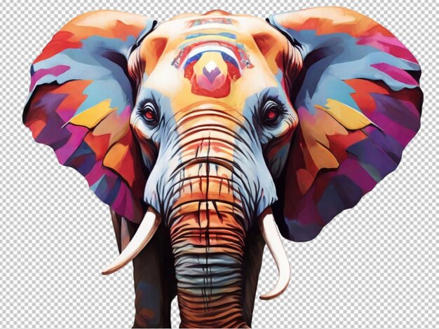 Psd D'un Visage D'éléphant Coloré