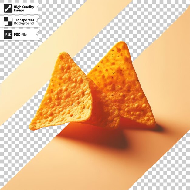 Psd vogelblick auf tortilla-chips auf einer dunklen oberfläche auf durchsichtigem hintergrund